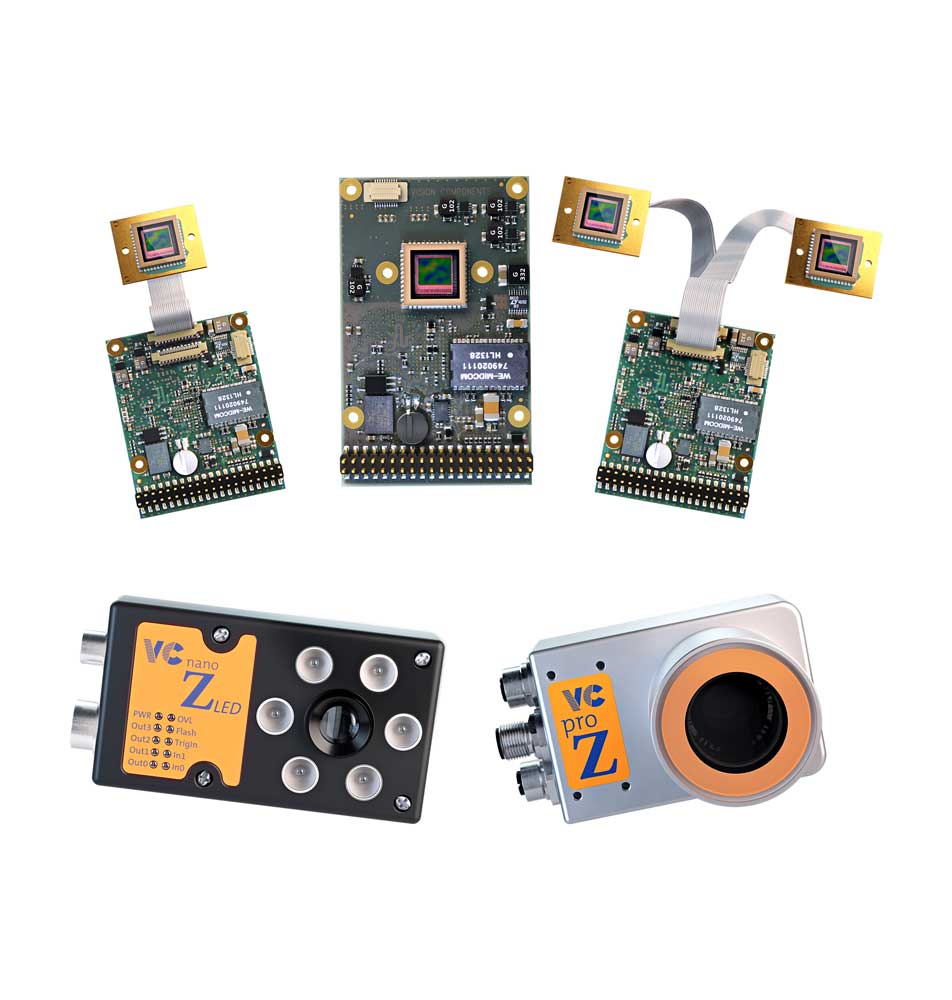 Housed cameras and board cameras for embedded vision